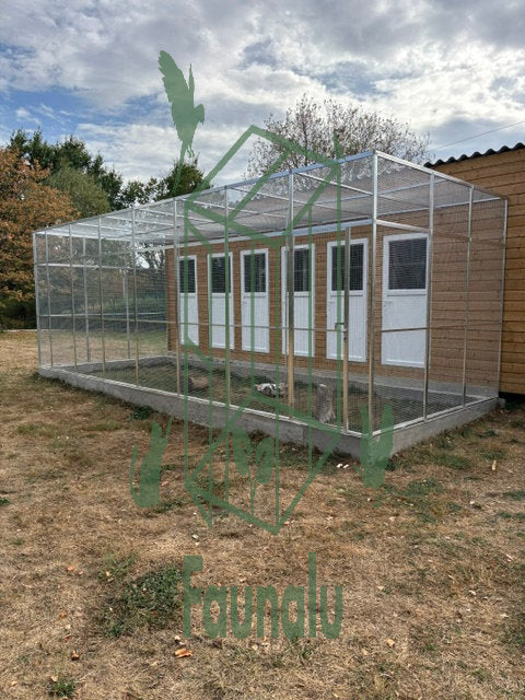 Chatterie Catio Aluminium Pension Féline 775Lx300lx260H cm – Réalisation sur mesure Faunalu