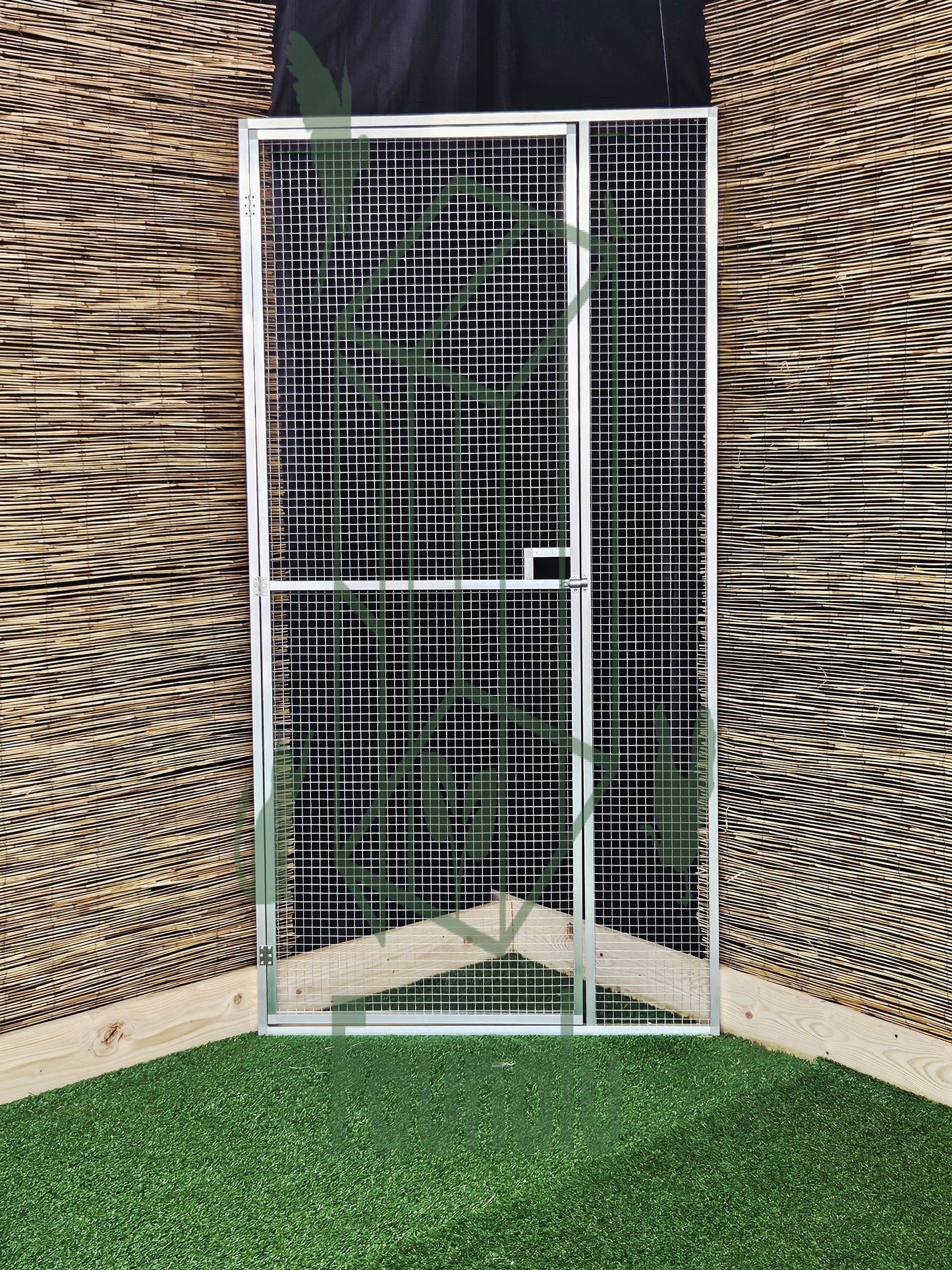 Chatterie Alu – Panneau avec Porte 200x102 cm