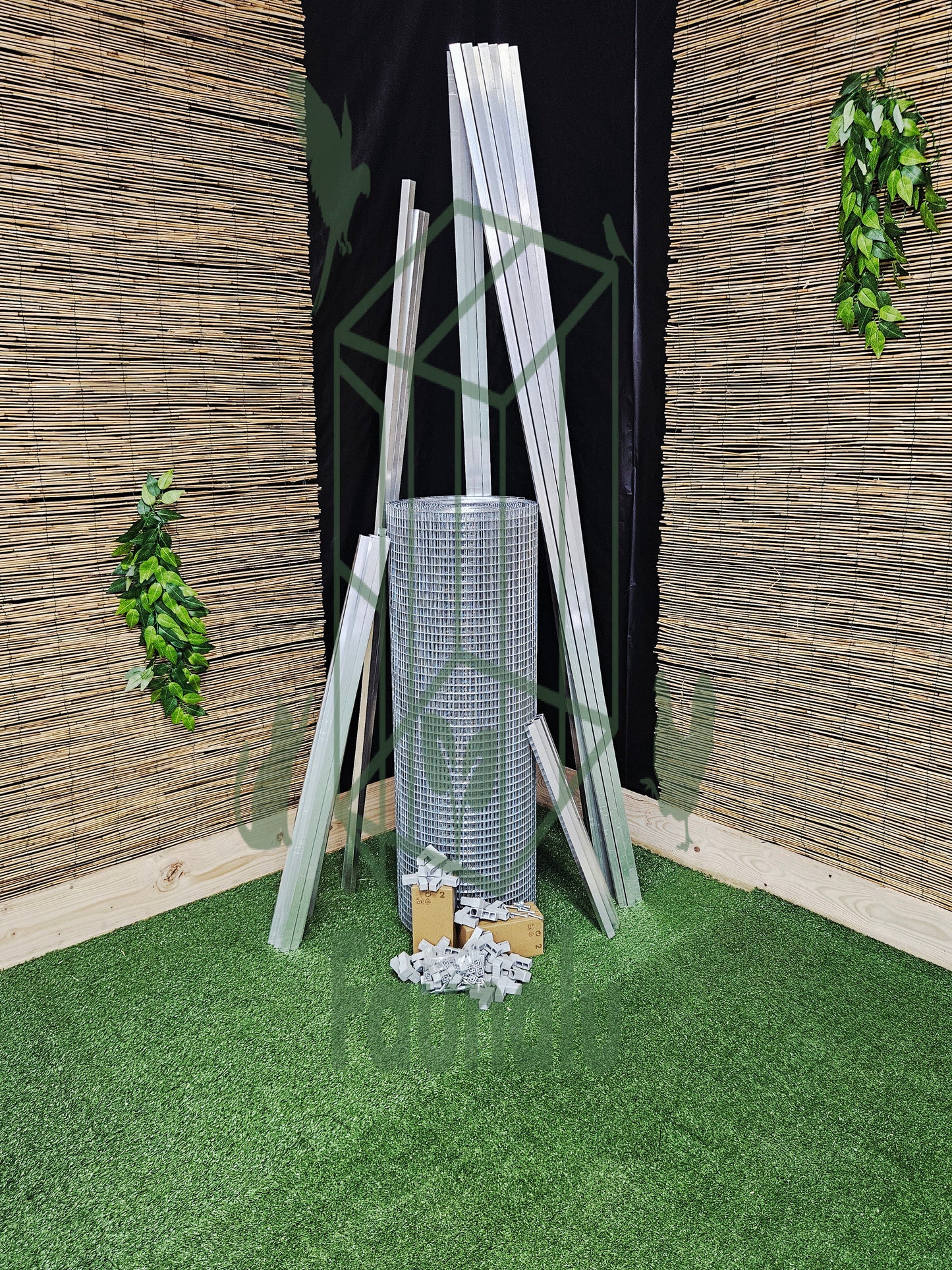 Volière/Chatterie Aluminium En Kit 200Lx200Hx100l cm – Robuste, Résistant Extérieur - Panneaux + Porte