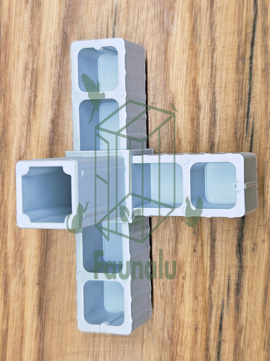 Embout de Jonction 4W pour Tube Aluminium 20x20mm