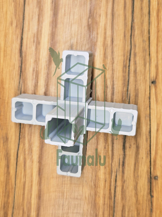 Embout de Jonction 5W pour Tube Aluminium 20x20mm