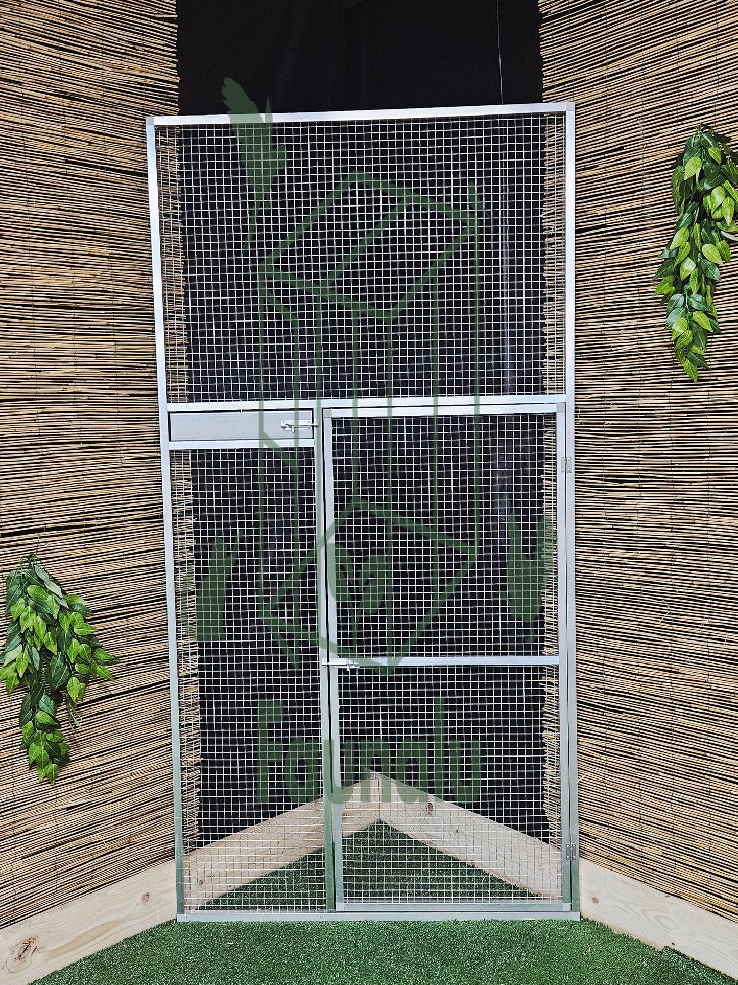 Volière/Chatterie Aluminium Monté 400Lx200Hx200l cm – Robuste, Résistant Extérieur - Panneaux + Porte