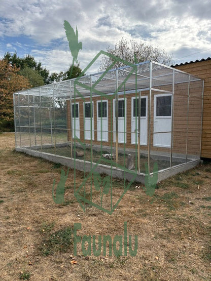 Chatterie Catio Aluminium Pension Féline 775Lx300lx260H cm – Réalisation sur mesure Faunalu