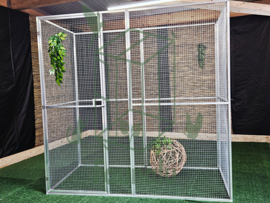 Chatterie Aluminium 200Lx200Hx100l cm Montée - Panneaux + Porte