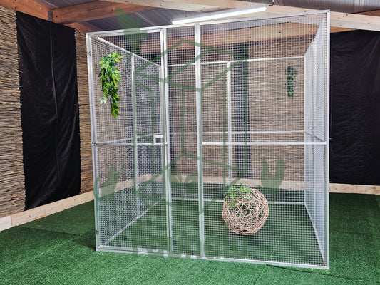 Chatterie Aluminium 200Lx200Hx200l cm Montée - Panneaux + Porte