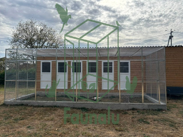 Chatterie Catio Aluminium Pension Féline 775Lx300lx260H cm – Réalisation sur mesure Faunalu