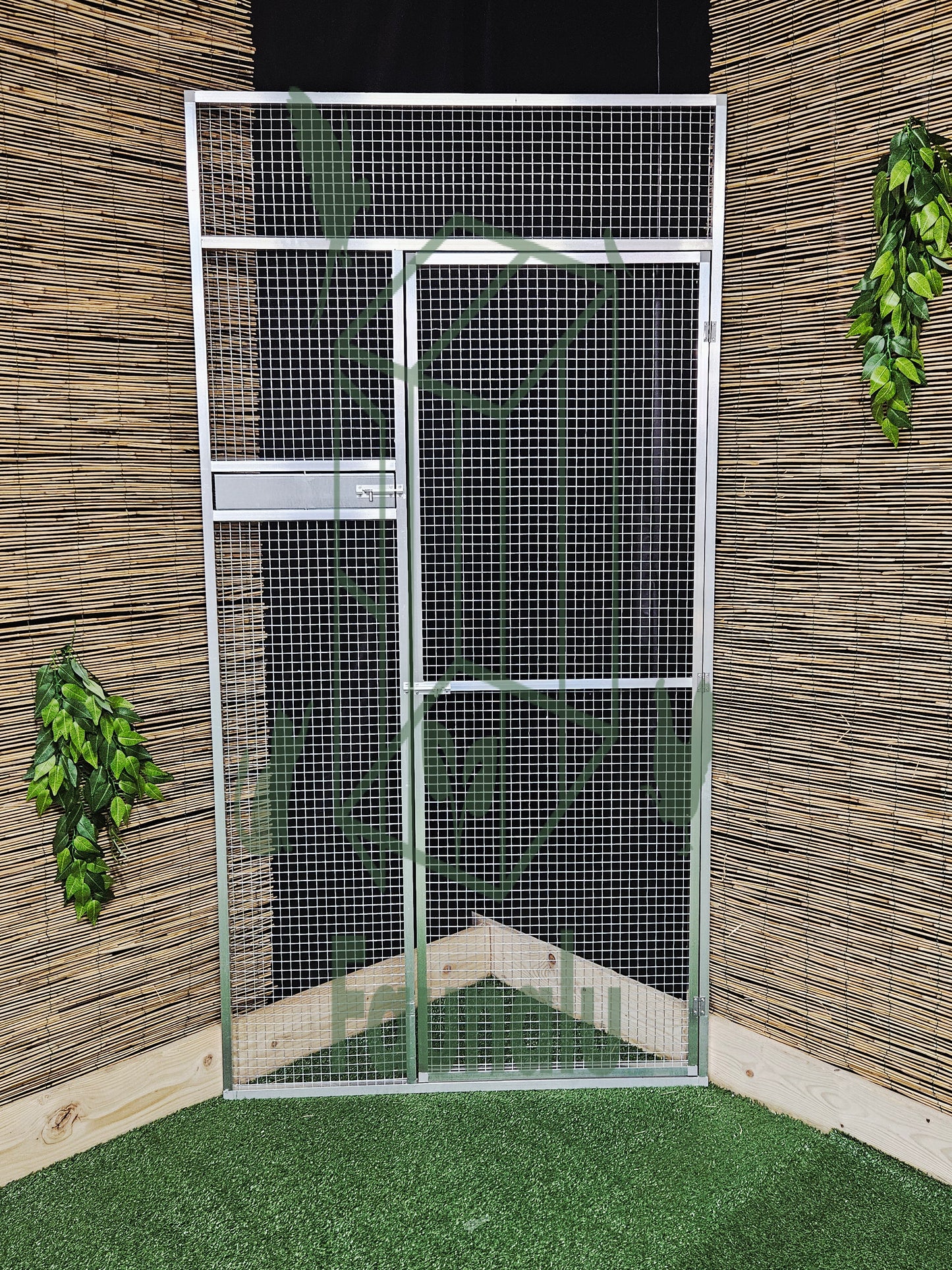 Volière/Chatterie Aluminium Monté 400Lx200Hx200l cm – Robuste, Résistant Extérieur - Panneaux + Porte