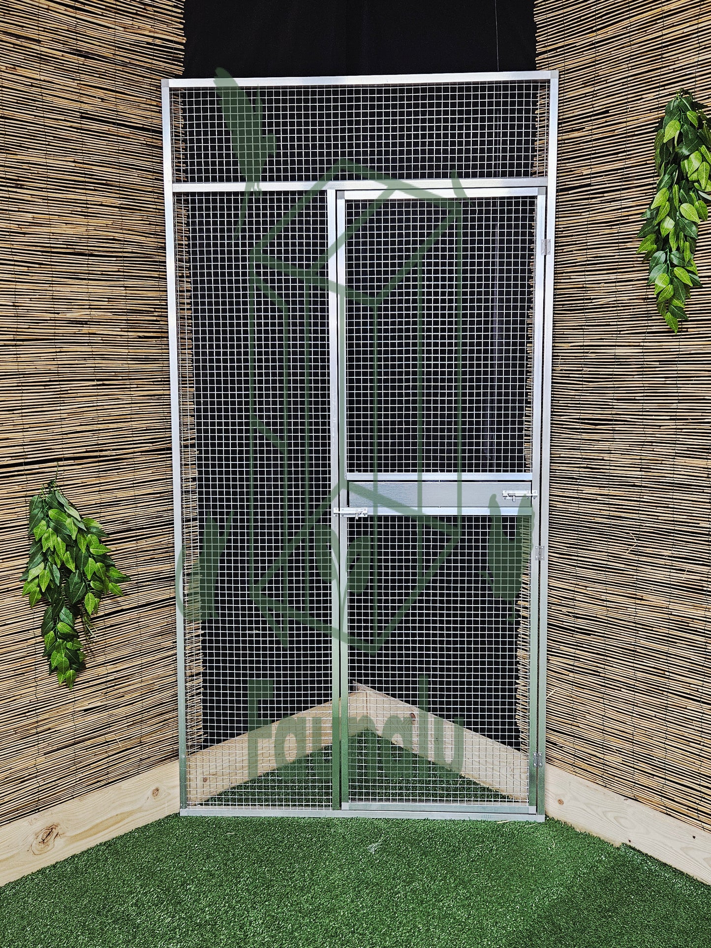 Volière/Chatterie Aluminium Monté 600Lx200Hx100l cm – Robuste, Résistant Extérieur - Panneaux + Porte