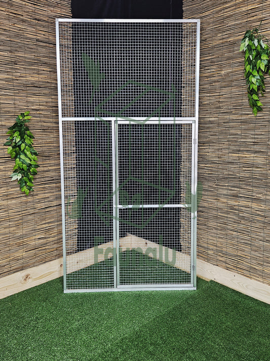 Panneau Porte Volière/Chatterie Aluminium  Monté 200x100 cm – Robuste, Résistant Extérieur