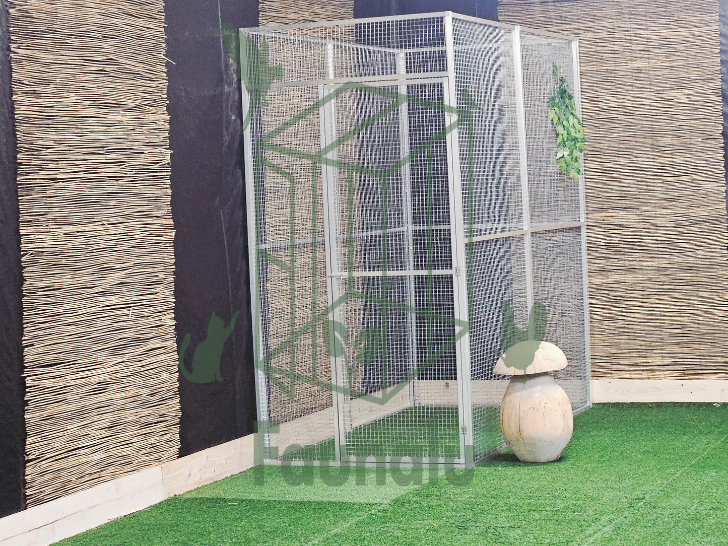 Volière/Chatterie Aluminium Monté 200Lx200Hx100l cm – Robuste, Résistant Extérieur - Panneaux + Porte