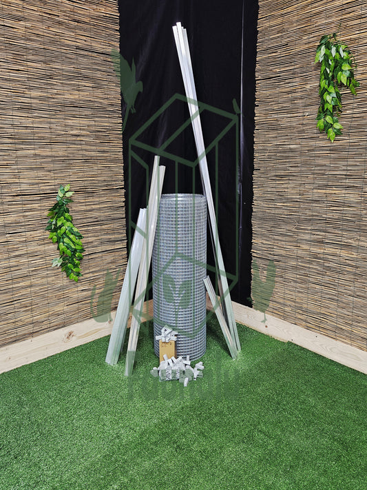 Volière/Chatterie Aluminium En Kit 500Lx200Hx100l cm – Robuste, Résistant Extérieur - Panneaux + Porte