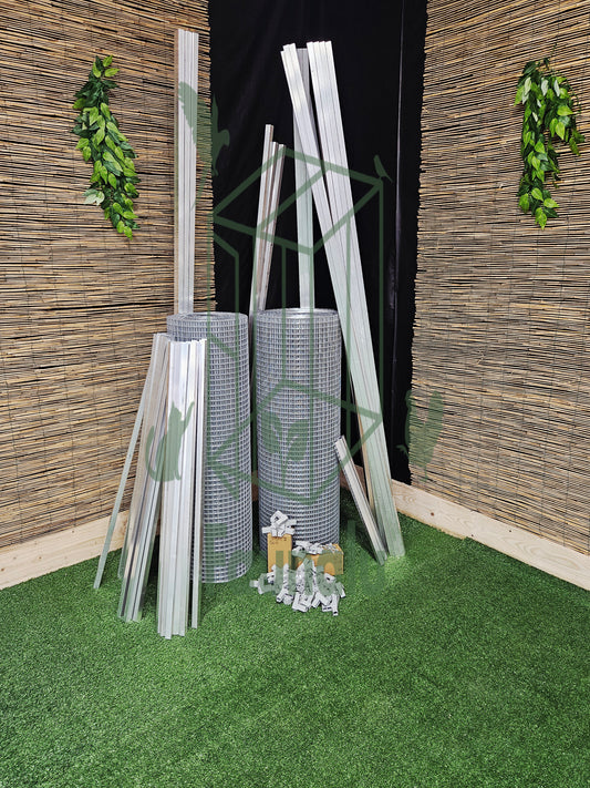 Volière/Chatterie Aluminium En Kit 300Lx200Hx200l cm – Robuste, Résistant Extérieur - Panneaux + Porte